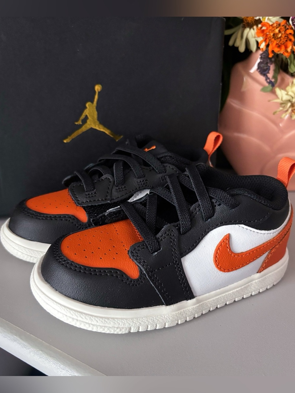 Nike Air Jordan 1 Low Alt TD Toddler 8C Black White Orange